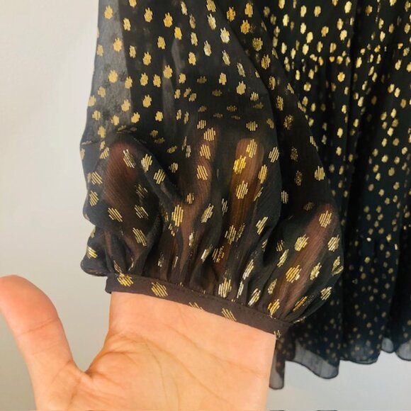 Sparkly Metallic Holiday H&M Mini Foil Metallic Printed Dress Size 6 - Picture 3 of 7